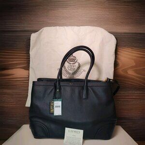 Lauren Ralph Lauren Dark Leather Shoulder Bag